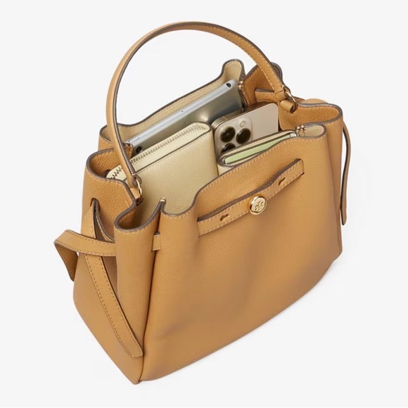 TORY BURCH ROMY SUEDE BUCKET BAG- IN BLACK - Picture 10 of 10